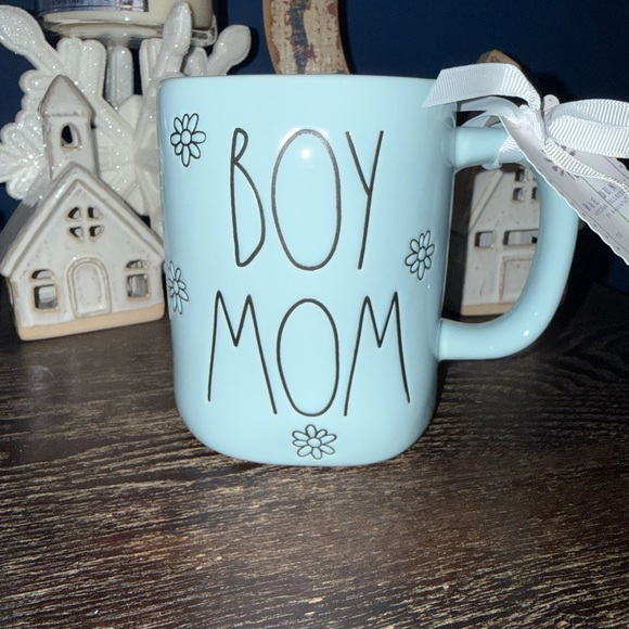 Rae Dunn Other - Rae Dunn “Boy Mom” Blue Mug w/ Daisy Print – NWT